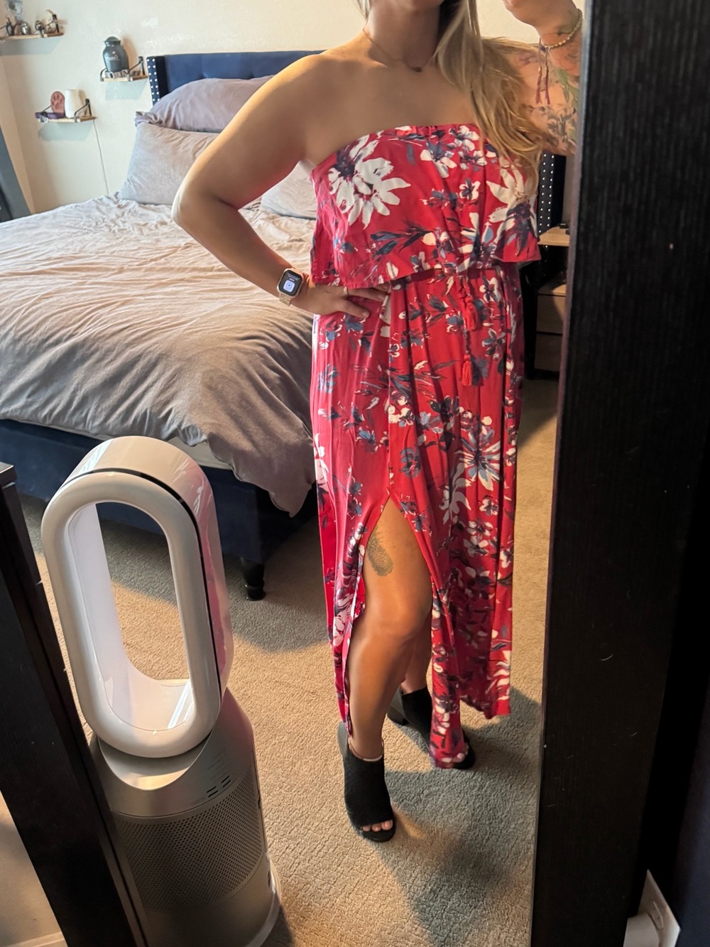 Bright Floral Strapless Maxi Dress - Picture 3 of 8